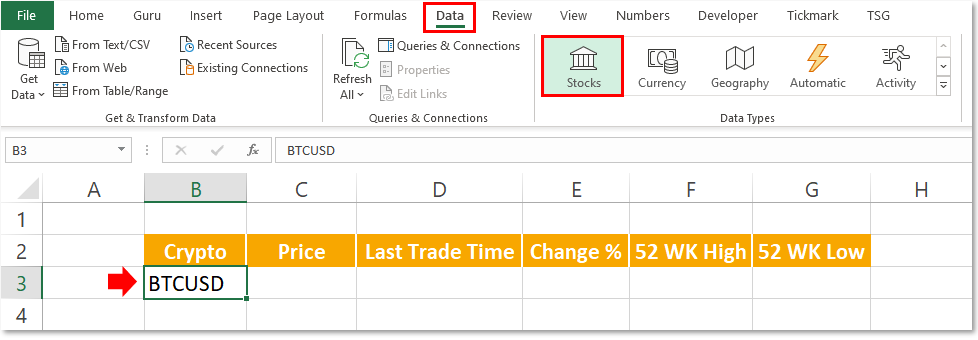 How to put live cryptocurrency data into excel btc bitcoin bet tracker spreadsheet